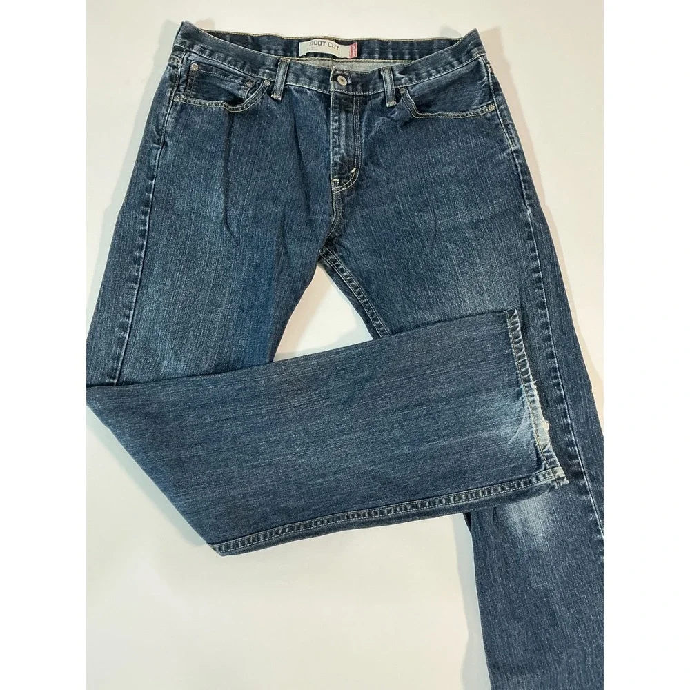 Levi's 527 Slim Bootcut Men's Jeans Dark Wash Denim Blue Cowboy Size 34x34
